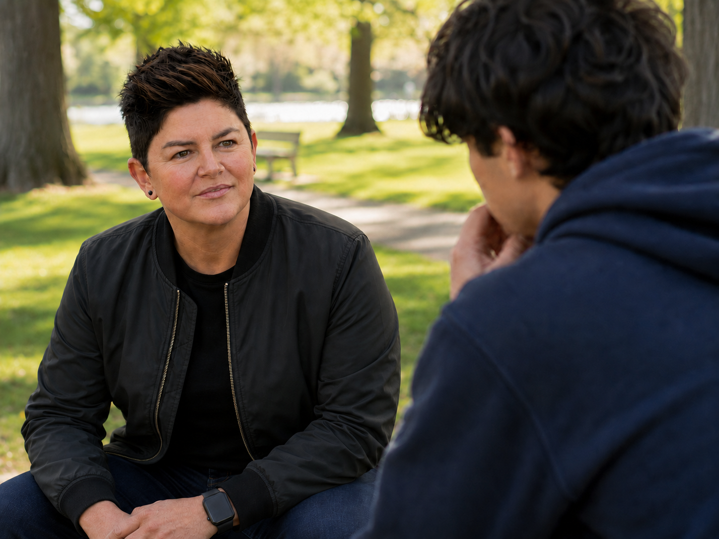 Michelle coaching a teenager one-on-one